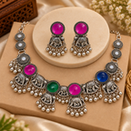 PRIYARA Rangoli Haathi Heritage Necklace Set