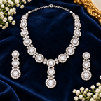 PRIYARA Celeste Halo Crystal Necklace Set