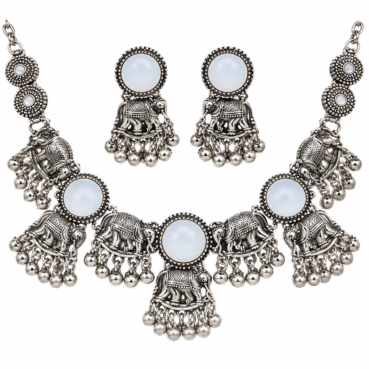 PRIYARA Rangoli Haathi Heritage Necklace Set