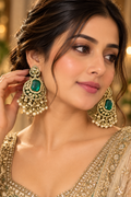 Priyara Emerald Meher Jhumka Earrings