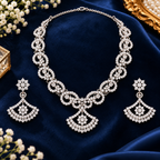 PRIYARA Elara Crystal Drop Necklace Set