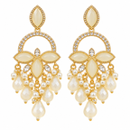 Priyara Pearl Bloom Chandelier Earrings