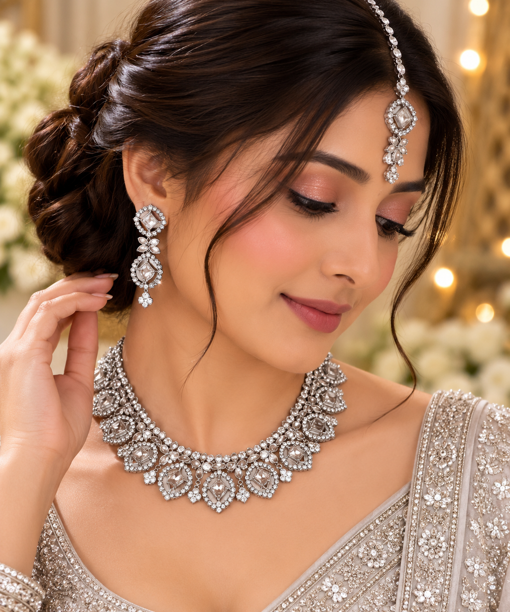 PRIYARA Nooréa Crystal Royale Necklace Set