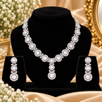 PRIYARA Celeste Halo Crystal Necklace Set